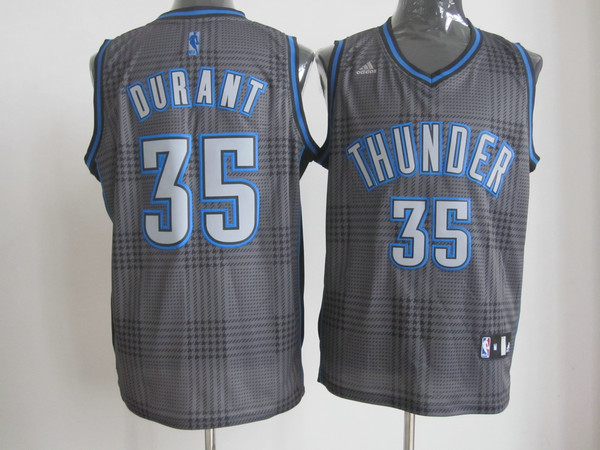  NBA Oklahoma City Thunder 35 Kevin Durant Swingman Black Square Jersey